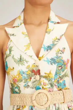 Zimmermann Clover Halter Shirt Midi Dress Honey Floral Size 1 / AU 10 for rent on The Volte - image 3