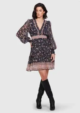 Ministry Of Style Navajo Short Dress Navy Size AU 8 for rent on The Volte - image 1