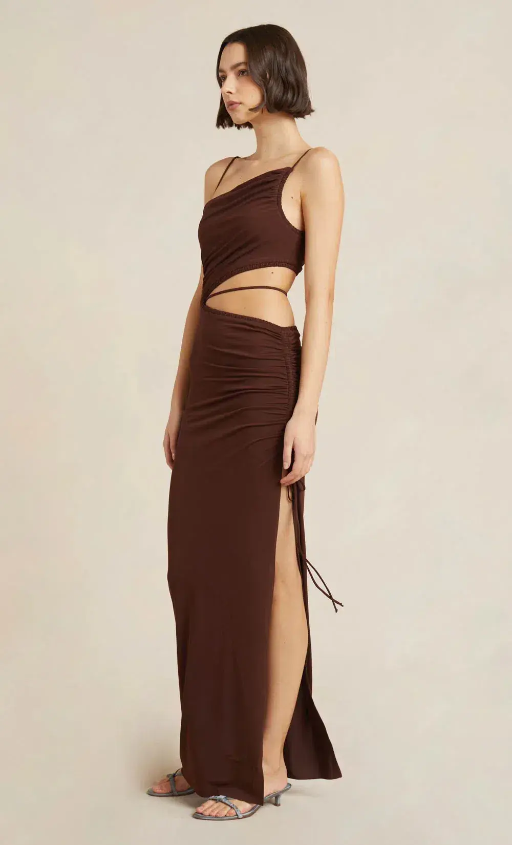 Bec & Bridge Dilkon Maxi Dress In Chocolate Size 8 - Image 4