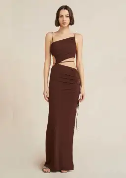 Bec & Bridge Dilkon Maxi Dress In Chocolate Size 8