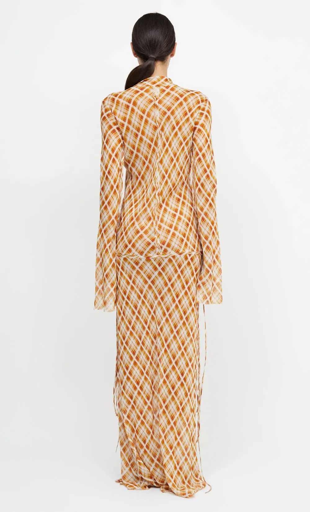 Bec & Bridge Sunflower Check Long Sleeves Maxi Dress Print Size 8 - Image 3