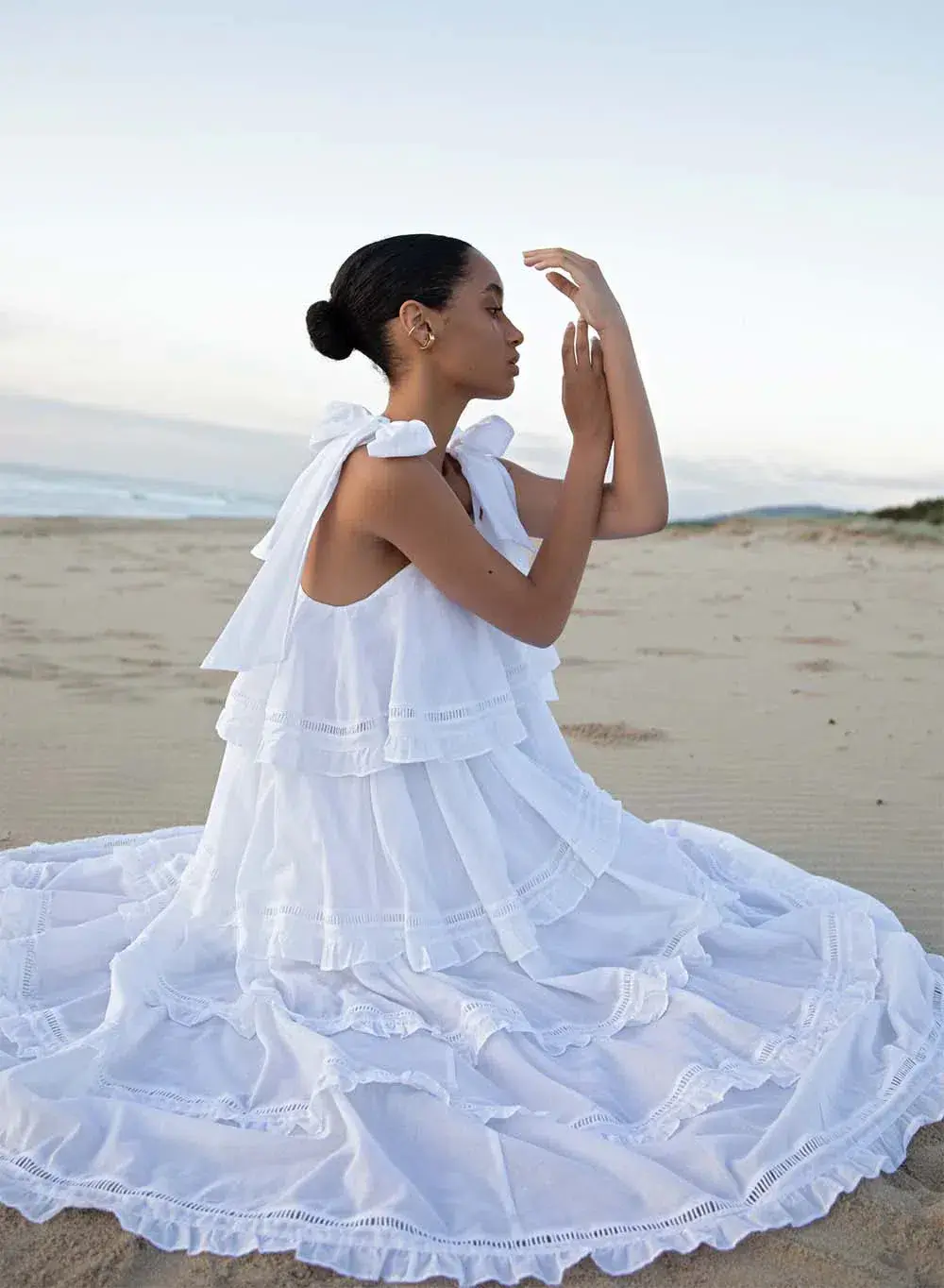 Joslin Studio Cosette Organic Cotton Midi Dress White Size AU 8 for rent on The Volte - main image