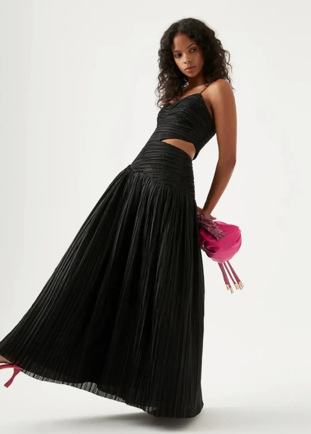 Aje Laurier Wave Maxi Dress Black Size AU 6 for rent on The Volte - main image