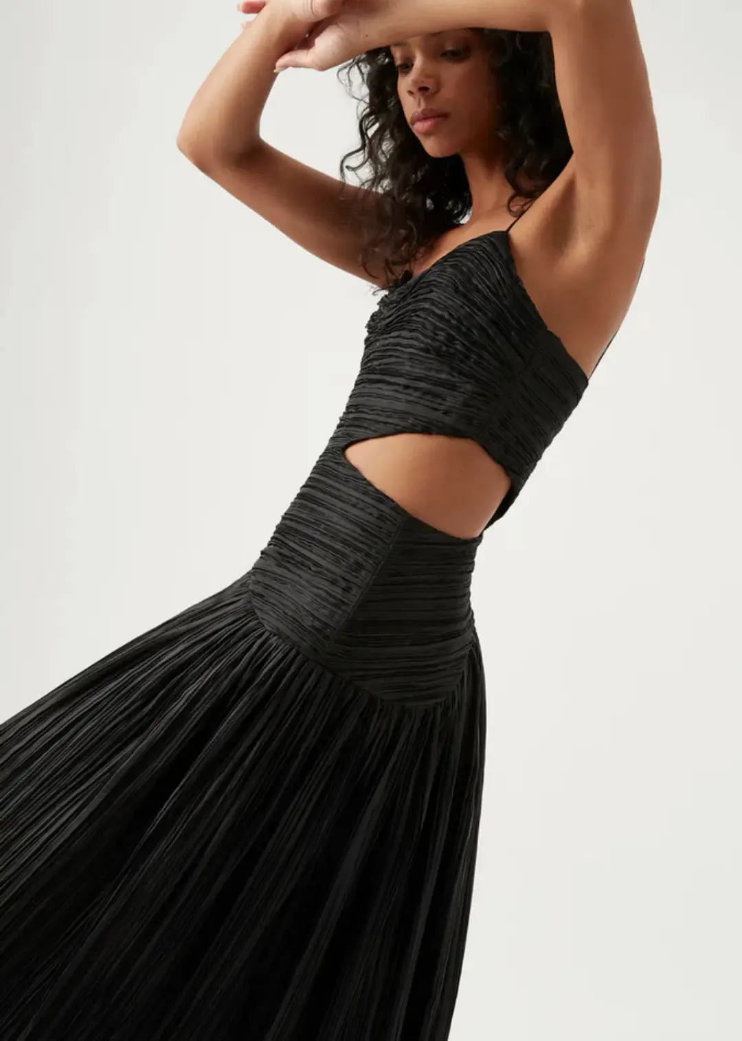 Aje Laurier Wave Maxi Dress Black Size AU 6 for rent on The Volte - main image