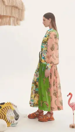 Alemais Holiday Patchwork Shirtdress Multi-colored Size AU 6 for rent on The Volte - image 2