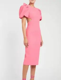 Rebecca Vallance Ally Cut Out Midi Dress Pink Size 6 for rent on The Volte - image 2