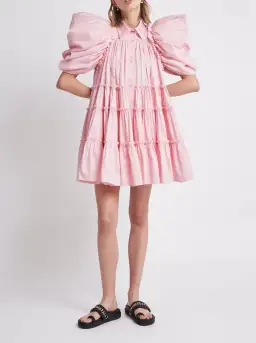 Aje Swift Butterfly Sleeve Smock Dress Rose Pink Size 8 for rent on The Volte - image 1
