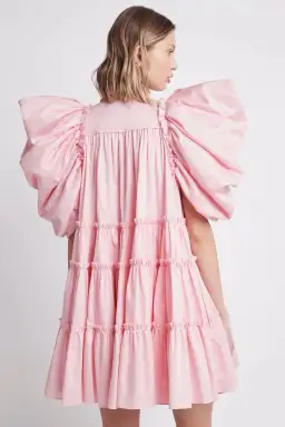 Aje Swift Butterfly Sleeve Smock Dress Rose Pink Size 8 for rent on The Volte - image 3