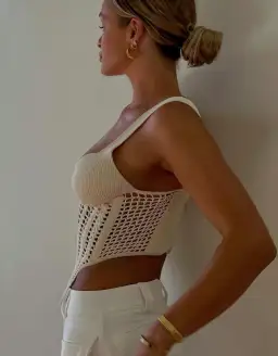 Dion Lee Crochet Corset Cream Size M / Au 10 for rent on The Volte - image 4