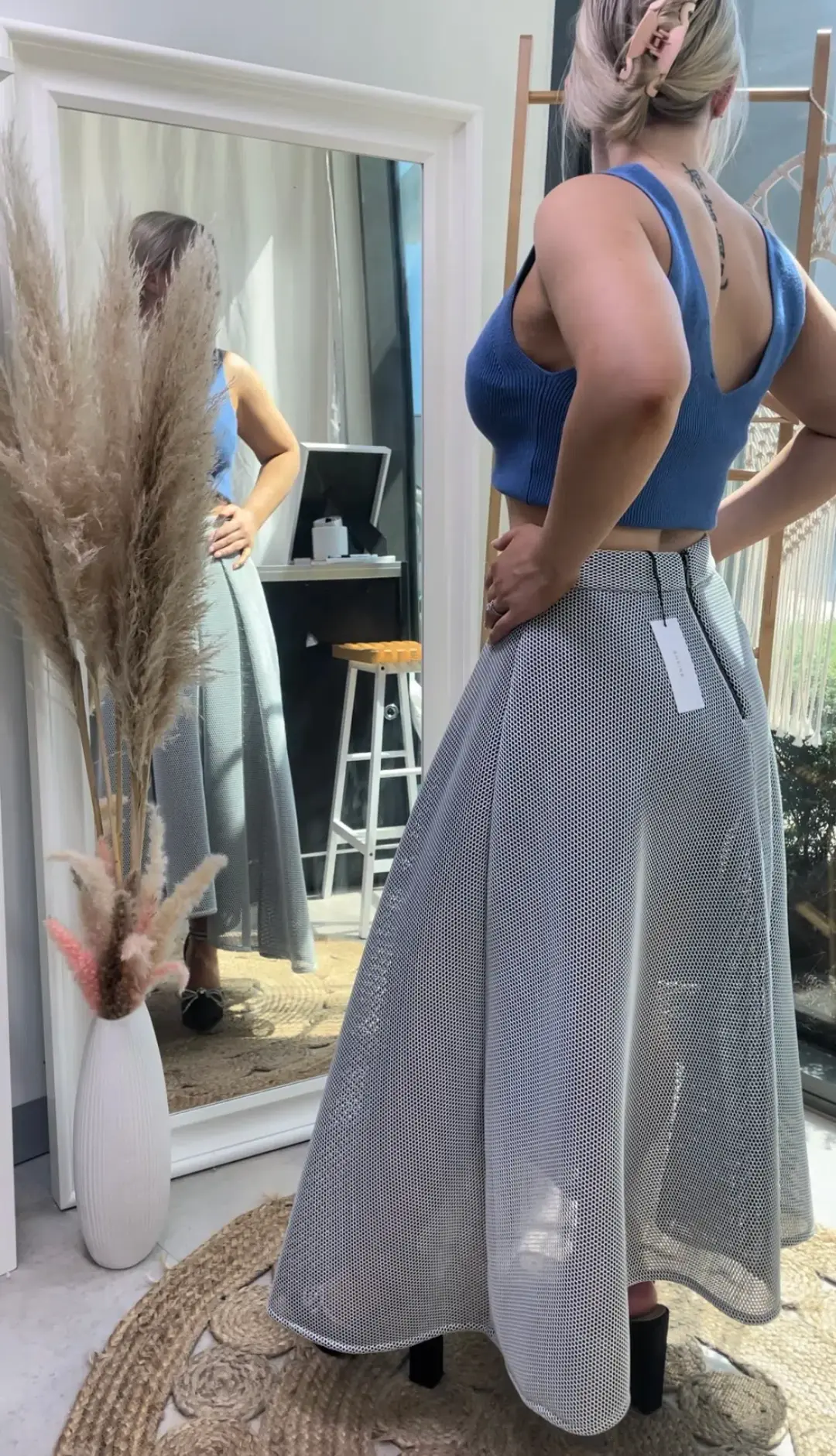 Sheike Alpha Mesh Hi Lo Skirt Grey Size 8 for rent on The Volte - main image