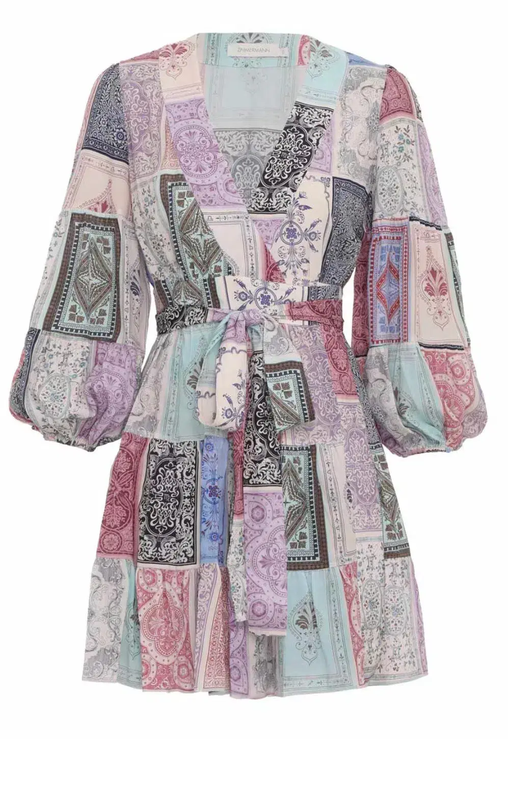 Zimmermann Wrap Mini Dress Multi Zodiac Cards Size 2 / Au 12 for rent on The Volte - main image