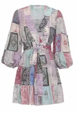 Zimmermann Wrap Mini Dress Multi Zodiac Cards Size 2 / Au 12 for rent on The Volte - image 2