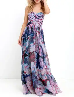 Bariano Strapless Maxi Dress Floral Size 16 for rent on The Volte - image 1