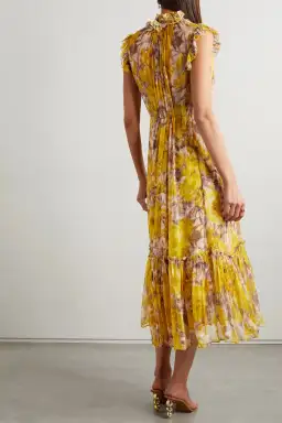 Zimmermann High Tide Flutter Midi Dress Yellow Size 2 / AU 12 for rent on The Volte - image 2