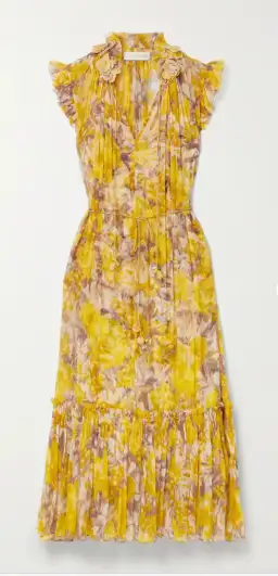 Zimmermann High Tide Flutter Midi Dress Yellow Size 2 / AU 12 for rent on The Volte - image 3