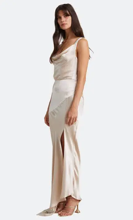 Bec & Bridge Moon Dance Cowl Dress Sand Size AU 6 for rent on The Volte - main image