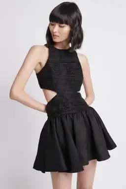 Aje Introspect Cut Out Mini Dress Black Size AU 6 for rent on The Volte - image 2