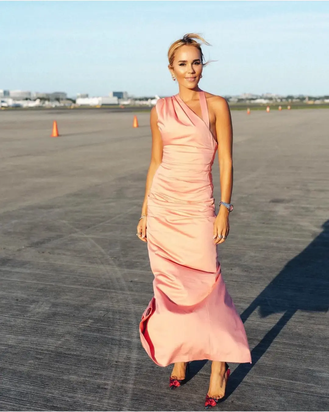 Sir The Label Giacomo Gathered Gown Pink Size AU 8 for rent on The Volte - main image