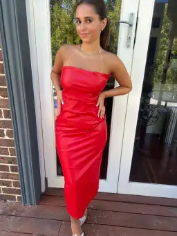 Girl On Fire Vegan leather dress for rent on The Volte - image 1