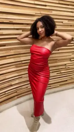 Girl On Fire Vegan leather dress for rent on The Volte - image 3