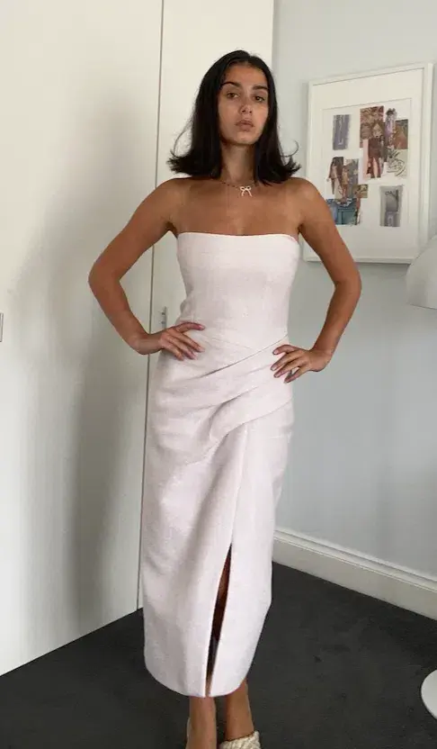 Manning Cartell Ivory Strapless Dress White Size AU 8 for rent on The Volte - main image