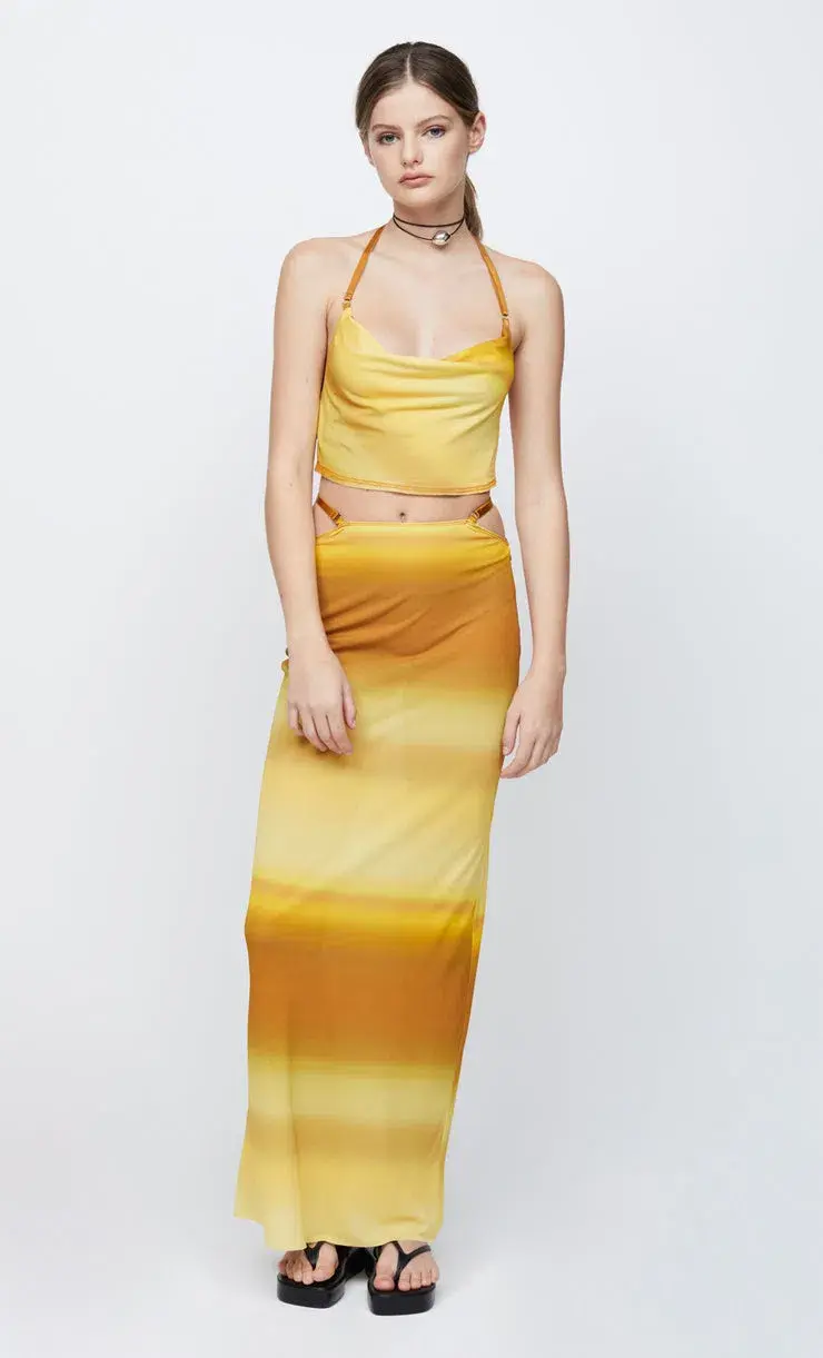 Bec & Bridge Amara Top and Skirt Set Golden Ombre Size 8 for rent on The Volte - main image