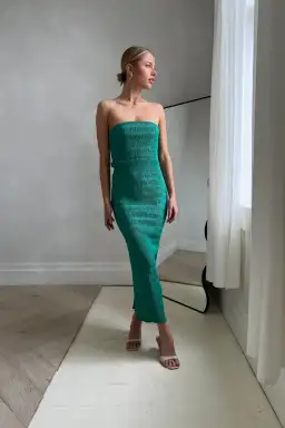 Lidee Aurore Strapless Dress Green Size AU 10 for rent on The Volte - image 1