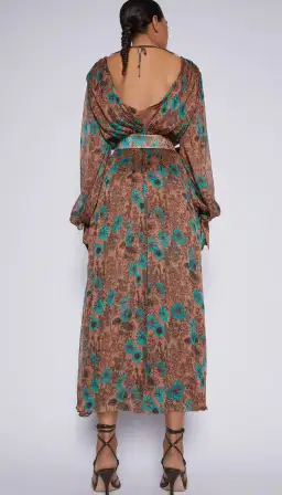 Scanlan Theodore Ggt Floral Print Dress Brown Size M / AU 10 for rent on The Volte - image 2