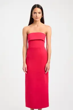 Kookai Oyster Strapless Dress Red Size AU 14