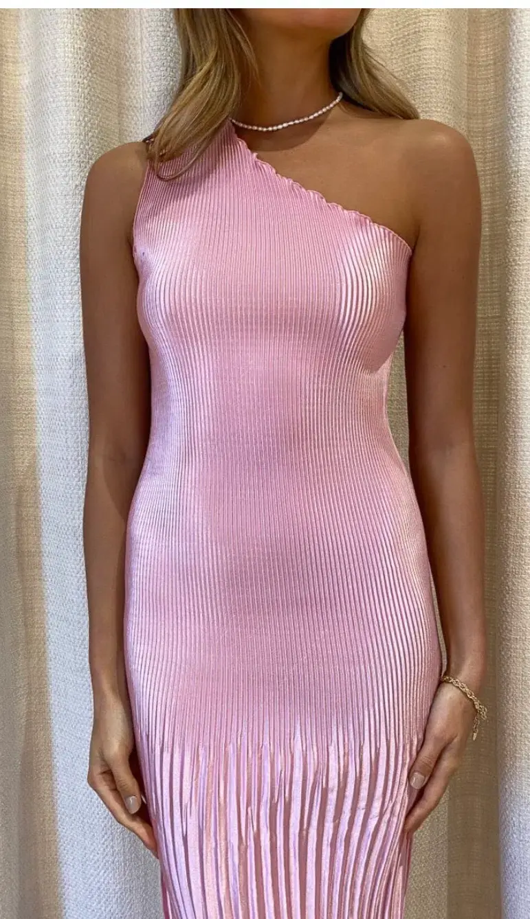 L'idée Soirée One Shoulder Dress Pink Size 6 for rent on The Volte - main image