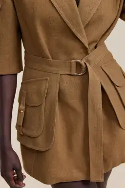 Acler Pickets Utility Mini Dress Hunter Green Size 8 for rent on The Volte - image 4