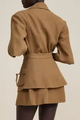 Acler Pickets Utility Mini Dress Hunter Green Size 8 for rent on The Volte - image 3