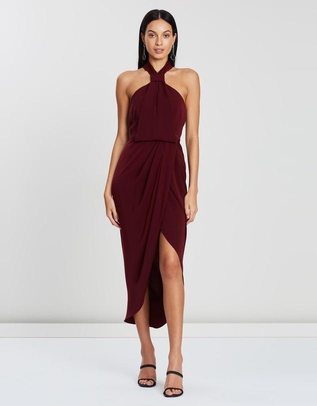Shona Joy Knot Dress Burgundy Size 8 - Image 2