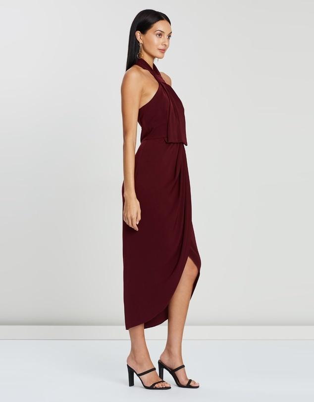 Shona Joy Knot Dress Burgundy Size 8 - Image 3