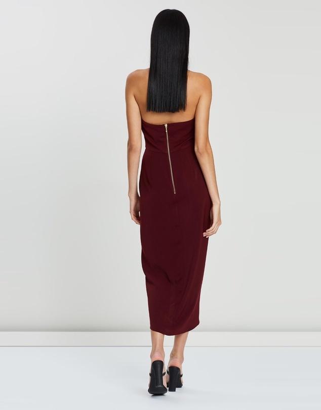 Shona Joy Knot Dress Burgundy Size 8 - Image 4