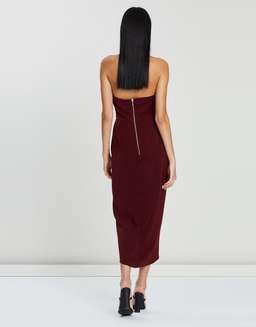 Shona Joy Knot Dress Burgundy Size 8