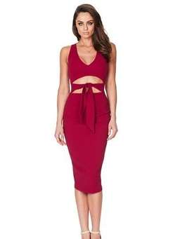 NOOKIE Foxy Tie Midi in Ruby Size 10 for rent on The Volte - image 1