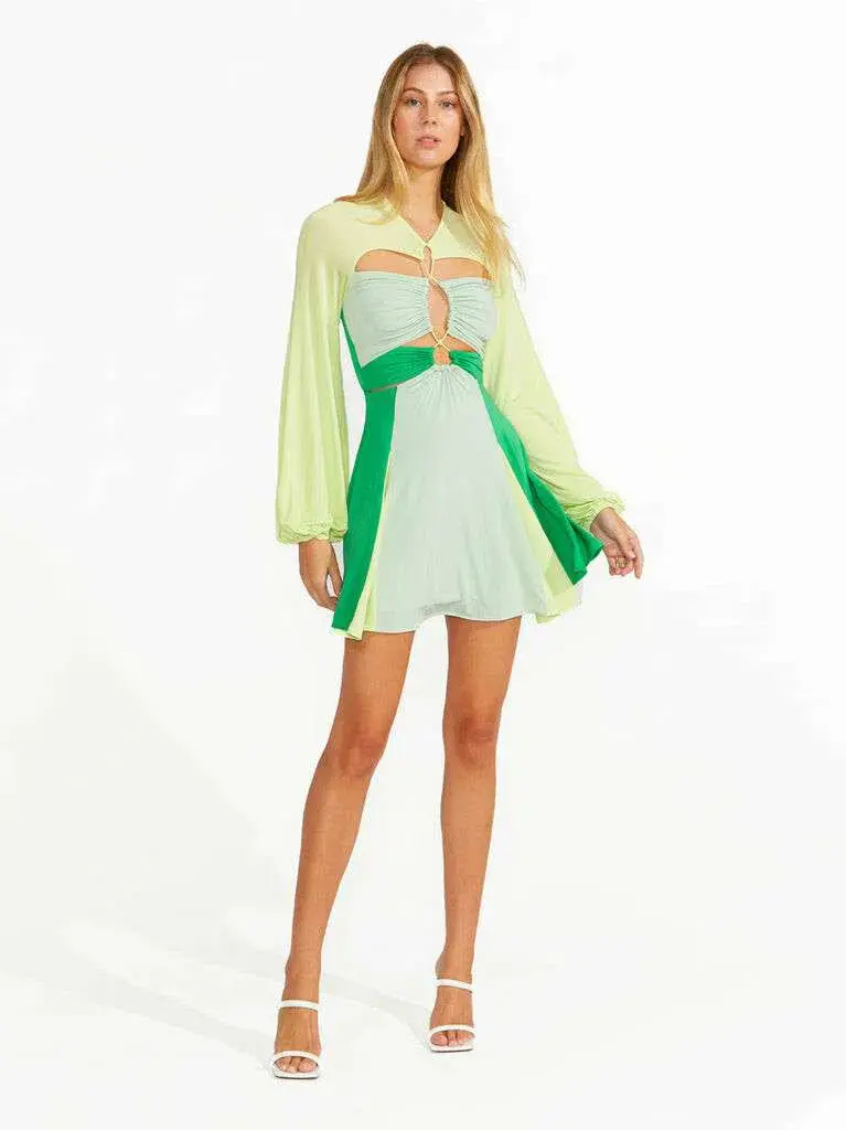 Alice McCall Bnwt Clover In Tulum Mini Dress Green Size AU 8 for rent on The Volte - main image