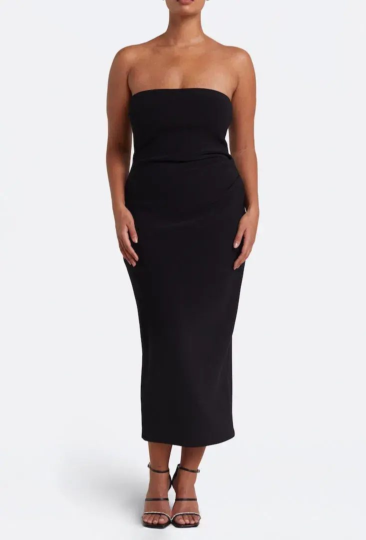 Bec & Bridge Be Mine Strapless Midi Dress Black Size 14 / XL for rent on The Volte - main image