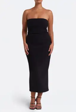 Bec & Bridge Be Mine Strapless Midi Dress Black Size 14 / XL for rent on The Volte - image 1