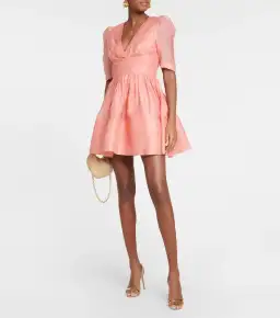 Zimmermann Wonderland Sleeved Mini Dress Guava Size 0/ Au8 for rent on The Volte - image 1
