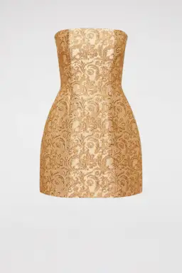 Scanlan Theodore Brocade Dress Gold Size 8 for rent on The Volte - image 2