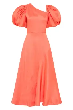 Aje Maia Off Shoulder Midi Dress Coral Size 10 for rent on The Volte - image 4