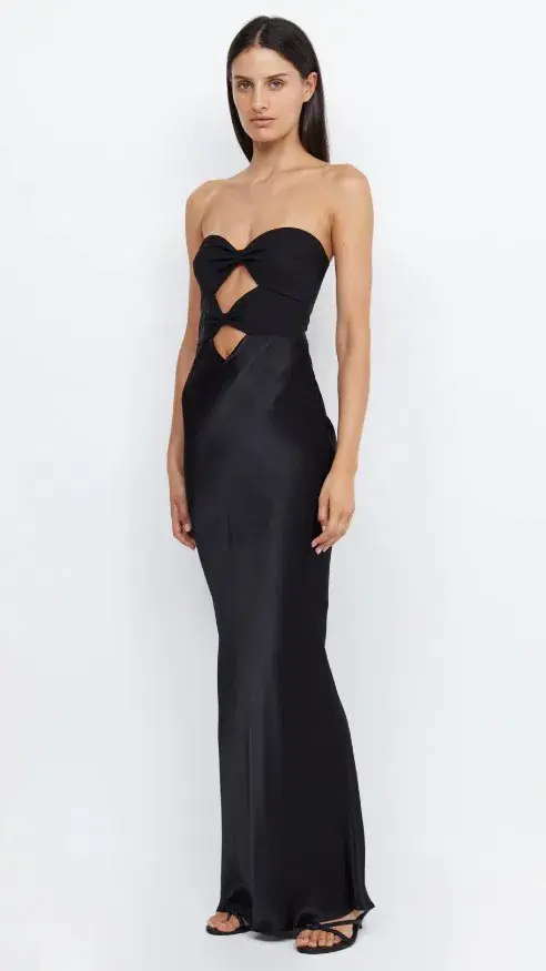 Bec & Bridge Halle Strapless Dress Black Size 10 for rent on The Volte - main image