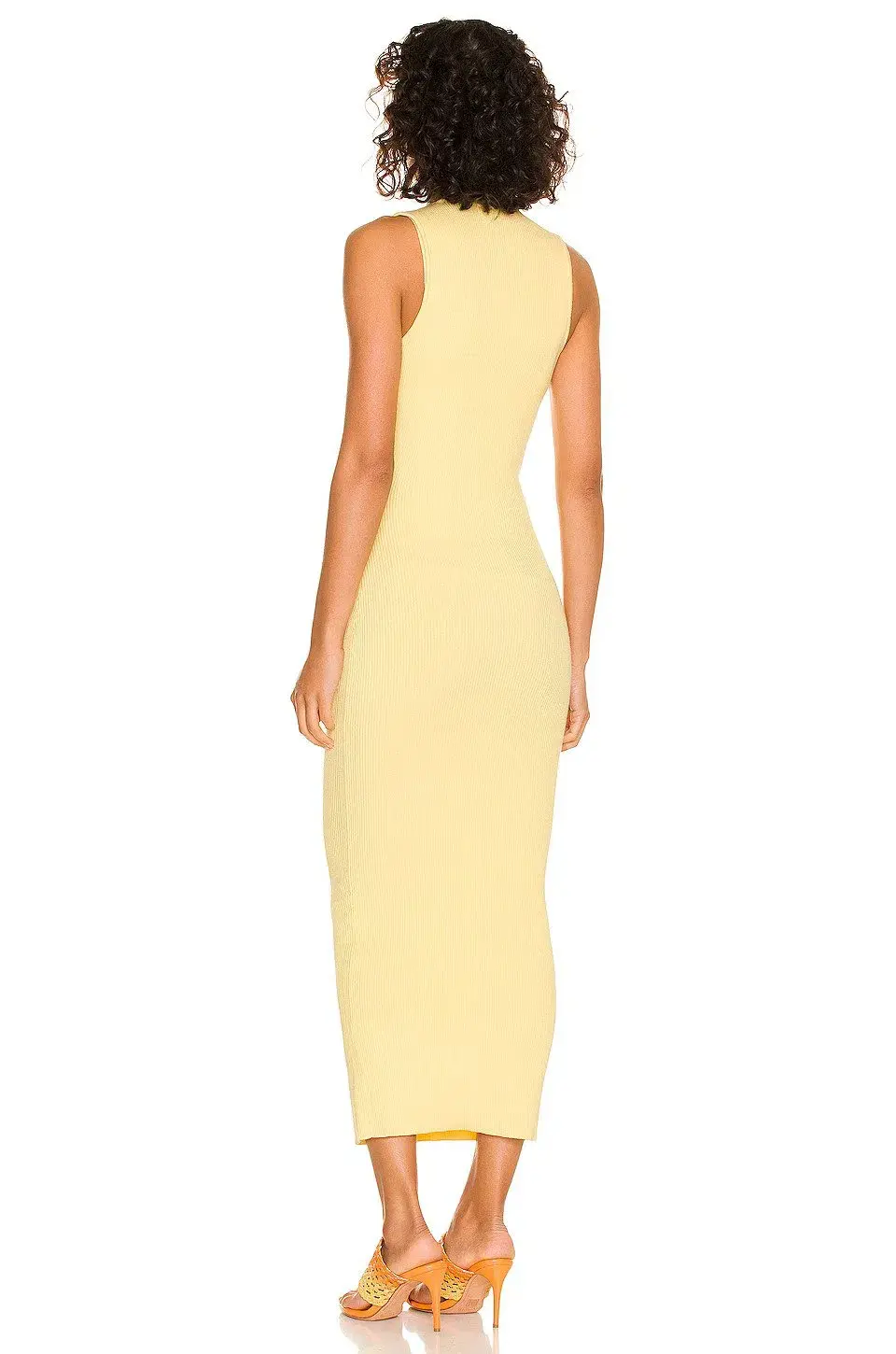 Ronny Kobo Darey Knit Midi Dress Pale Banana Size 10 for rent on The Volte - main image