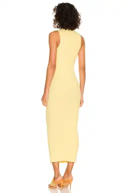 Ronny Kobo Darey Knit Midi Dress Pale Banana Size 10 for rent on The Volte - image 2