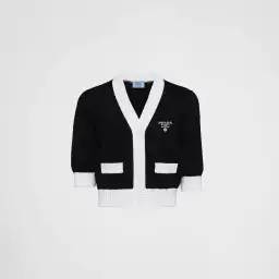 Prada Cropped Cotton Cardigan Black Size AU 6 for rent on The Volte - image 3