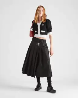 Prada Cropped Cotton Cardigan Black Size AU 6 for rent on The Volte - image 1