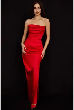 House of CB Adrienne Midi Dress Red Size M/Au 10