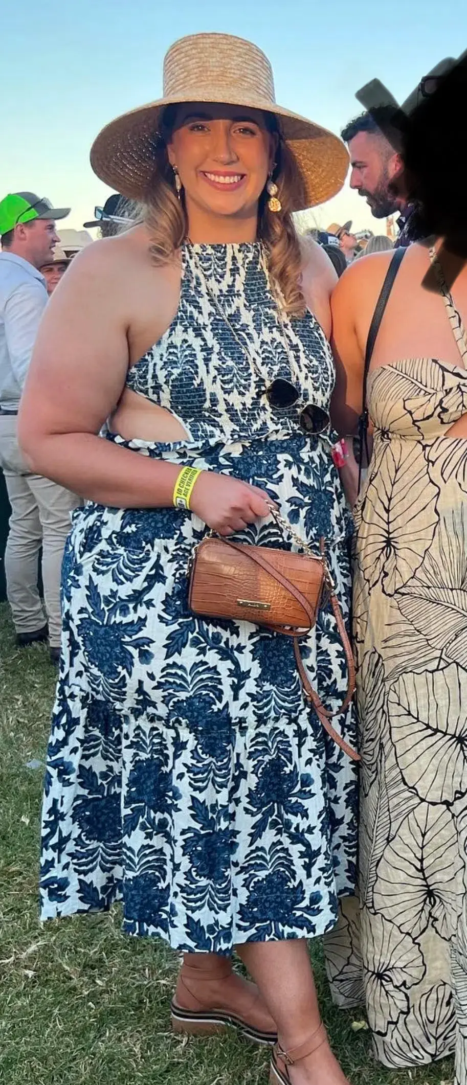 Shona Joy Diana Shirred Backless Midi Dress Floral Size 16 for rent on The Volte - main image